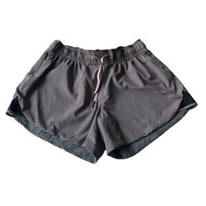 Women's Lululemon Stripe Go The Distance Reversible Activewear Gym Shorts sz 8